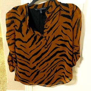 White House Black Market Zebra Print Blouse